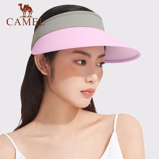 CAMEL骆驼户外夏季 防晒帽女防紫外线大帽檐空顶帽男夏季遮脸太阳帽户外登山帽子 A1S3PX105，耀石黑 均码