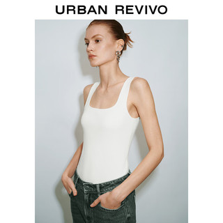 URBAN REVIVO 女士时尚基础打底外穿方领针织背心 UWM940004