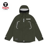 Aape男装秋冬猿颜字母印花连帽可拆卸加厚夹克外套7317XXD 黑色 XL