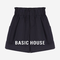 百家好（Basic House）纯色百搭夏日新款通勤休闲修身显瘦短款休闲裤女B0624A50982