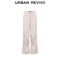 URBAN REVIVO 女士街潮微皱肌理贴袋系绳束脚裤 UYY640002 粉红 XS