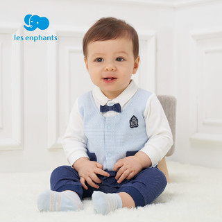 88VIP：丽婴房 连体衣连身装爬服针织长袖衬衫绅士领婴幼儿3月-1岁宝宝男