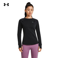 安德玛（UNDERARMOUR）ColdGear Base 4.0女子圆领保暖户外运动长袖T恤1353351 黑色001 L