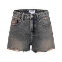URBAN REVIVO 女士街头风做旧复古毛须牛仔短裤 UWV840204