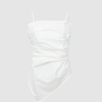 URBAN REVIVO 女士时尚优雅不规则设计感褶皱吊带衫 UWG240145 本白 XS