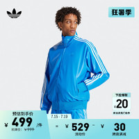 adidas宽松仿皮运动立领夹克外套男装阿迪达斯三叶草 鸟羽蓝 3XL