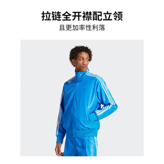 adidas宽松仿皮运动立领夹克外套男装阿迪达斯三叶草 鸟羽蓝 3XL