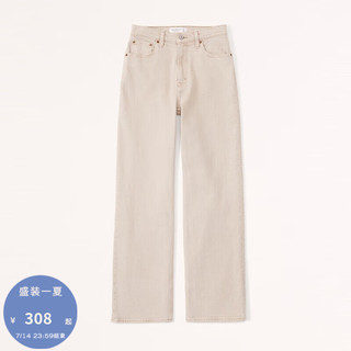 ABERCROMBIE & FITCH女装 24秋季新款90年代风高腰宽松休闲牛仔裤 KI155-2690 燕麦色 27R