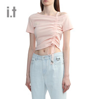 it MUSIUM DIV.女装不对称短款短袖T恤2024夏季甜辣风00468XM