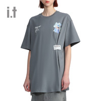 it MUSIUM DIV.女装长款短袖上衣春夏人像油画印花20919X