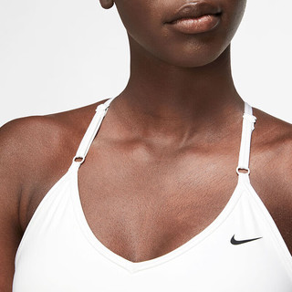 耐克NIKE女子运动内衣INDY BRA TANK紧身内衣DX0031-100白XL DX0031-100白/白金-黑