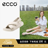 爱步（ECCO）凉鞋女 24年夏季软底泡芙鞋交叉带厚底拖鞋外穿 科摩206653 石灰色20665301378 39