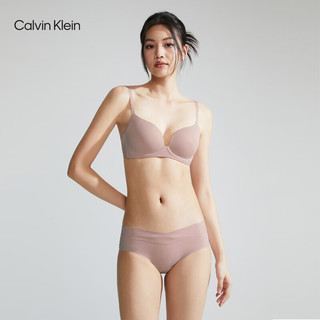 Calvin Klein内衣女士舒适软支撑ck无钢圈无痕小胸聚拢厚垫深V文胸QF7322AD