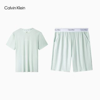 Calvin Klein【凉感抗菌】【冰美事系列】男女内衣夏季ck舒适柔软睡衣套装 女士-94P-抹茶 L+L