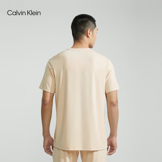 Calvin Klein【凉感抗菌】【冰美事系列】男女内衣夏季ck舒适柔软睡衣套装 男士-ACI-燕麦奶 M+M