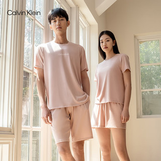 Calvin Klein【凉感抗菌】【冰美事系列】男女内衣夏季ck舒适柔软睡衣套装 女士-8I6-肉桂拿铁 L+L