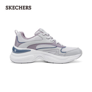 斯凯奇（Skechers）跑步鞋女夏季2024年复古慢跑鞋177565 灰色/多彩色/GYMT 39