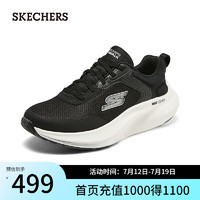 斯凯奇（Skechers）男女鞋2024年夏季款健步鞋加厚中低运动125055 黑色/白色/BKW 39.5