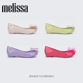 Melissa（梅丽莎）蝴蝶结包头软底时尚通勤休闲女士单鞋33636 米黄色/透明米黄色 36