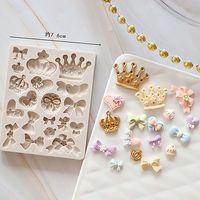 巧克力翻糖文字硅胶模具烘焙 不管他几岁快乐万岁蛋糕装饰 皇冠蝴蝶结套装