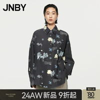 JNBY24秋衬衫宽松开襟O型5O7214930 098/黑灰系组合 M