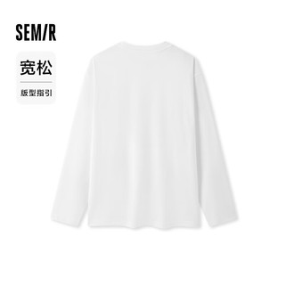 森马（Semir）长袖T恤男2024秋季美式学院风装复古印花宽松上衣潮 本白10101 165/84A/S