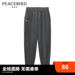 PEACEBIRD 太平鸟 男装运动长裤男士秋冬潮流宽松裤子B1GMC4266 灰色（宽松） XXL