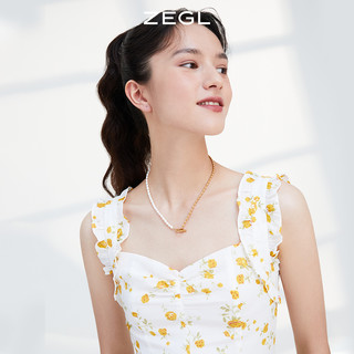 ZENGLIU ZEGL淡水珍珠OT扣项链女夏季轻奢高级设计感小众复古巴洛克锁骨链