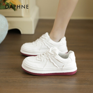 88VIP：DAPHNE 达芙妮 小白鞋女2024新款爆款运动鞋休闲百搭白色板鞋厚底鞋子女款