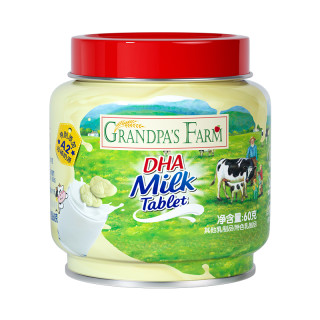 爷爷的农场 DHA高钙奶片奶贝牛乳棒奶棒鳕鱼肠山楂棒棒糖儿童零食60g
