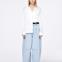 Fabrique Innovations Fabrique 醋酸天丝混纺古巴领侧开衩衬衫