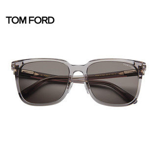 PLUS会员：TOM FORD 汤姆·福特 灰色透明镜框太阳镜 0891K 20A 59MM