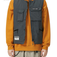 it izzue男装马甲冬季街头机能感多口袋工装背心7603F2J