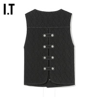 IT THUG CLUB男装宽松排扣马甲复古摩登车线缝饰外搭JK1002MM