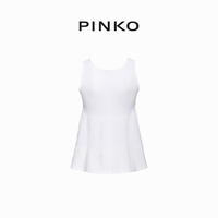 PINKO 2024夏季简约条纹款喇叭形吊带背心102956A1N9