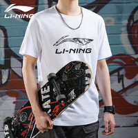 LI-NING 李宁 短袖t恤男夏款潮流印花款半袖