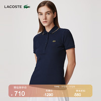 法国拉科斯特 LACOSTE女装商务通勤透气舒适休闲短袖POLO衫女|PF5222 166/深蓝 32/XXS/参考身高150