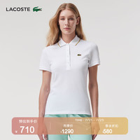 法国拉科斯特 LACOSTE女装商务通勤透气舒适休闲短袖POLO衫女|PF5222 001/白色 36/S/160