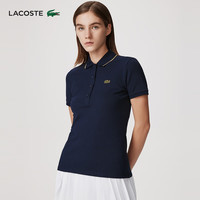 法国拉科斯特 LACOSTE女装商务通勤透气舒适休闲短袖POLO衫女|PF5222 166/深蓝 38/M/165