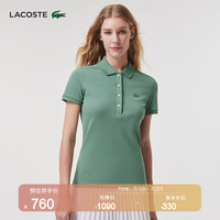 法国拉科斯特 LACOSTE女装修身休闲百搭纯色简约短袖POLO衫|PF5462 KX5/树绿色 38/165