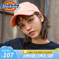 dickies 男女同款棒球帽 可调节潮流休闲鸭舌帽8 0 橙色 可调节