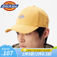 dickies 男女同款棒球帽 可调节潮流休闲鸭舌帽8 0 蜂蜜黄 可调节