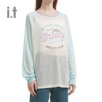 it b+ab女装宽松微透长袖上衣2024夏季青春复古罩衫647AIM