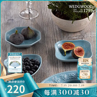WEDGWOOD威基伍德欢愉假日多边形餐盘家用陶瓷盘子菜盘西餐盘点心盘汤盘 欢愉假日蓝色八边盘 1个 12cm