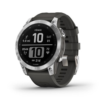 GARMIN 佳明 010-02540-00 fenix 7，冒险智能手表银色，带石墨表带