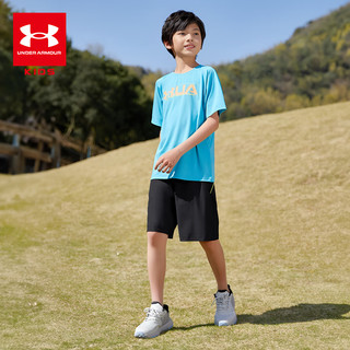 安德玛（Under Armour）童装儿童夏季男童短裤运动透气五分裤大童训练裤休闲裤242123177 黑色 150cm