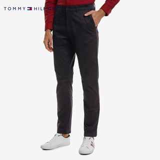 TOMMY HILFIGER 男装经典一字袋小绣标纽扣拉链微弹直筒休闲裤78C2340 黑色BEI 35