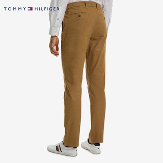 TOMMY HILFIGER 男装经典一字袋小绣标纽扣拉链微弹直筒休闲裤78C2340 卡其棕HNE 31