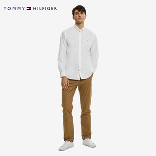 TOMMY HILFIGER 男装经典一字袋小绣标纽扣拉链微弹直筒休闲裤78C2340 卡其棕HNE 32