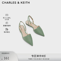 CHARLES&KEITHCK1-70900283女士金属链饰尖头平底凉鞋